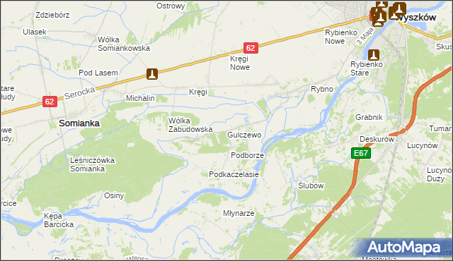 mapa Gulczewo gmina Wyszków, Gulczewo gmina Wyszków na mapie Targeo