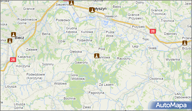 mapa Harklowa gmina Skołyszyn, Harklowa gmina Skołyszyn na mapie Targeo