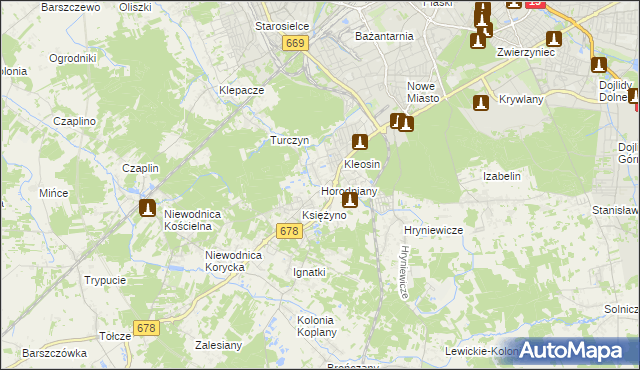 mapa Horodniany, Horodniany na mapie Targeo