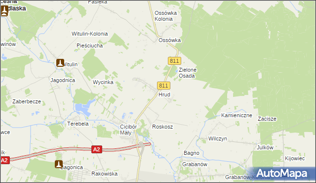 mapa Hrud, Hrud na mapie Targeo