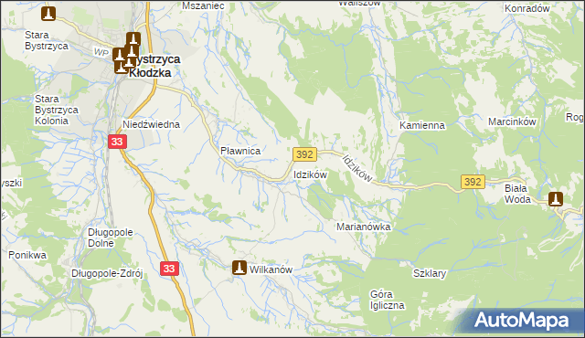 mapa Idzików, Idzików na mapie Targeo