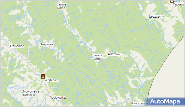 mapa Jamna Górna, Jamna Górna na mapie Targeo