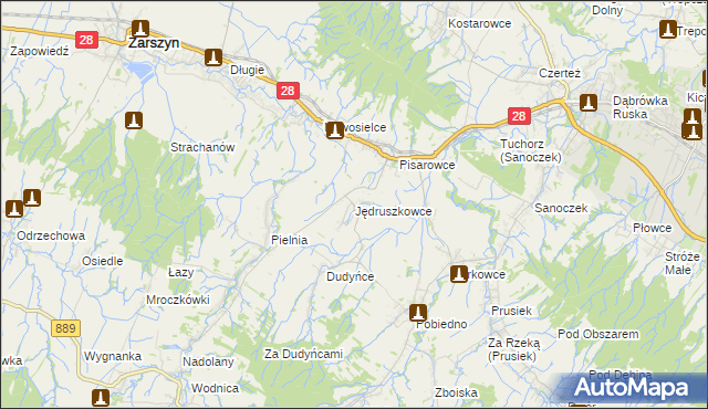 mapa Jędruszkowce, Jędruszkowce na mapie Targeo
