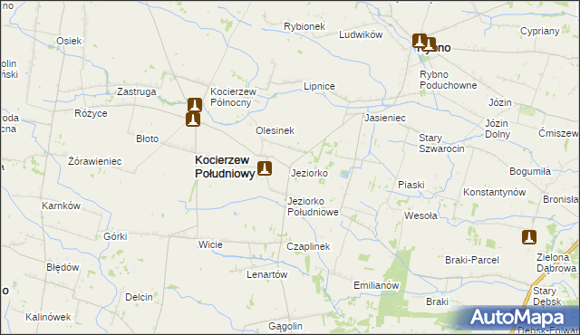 mapa Jeziorko gmina Kocierzew Południowy, Jeziorko gmina Kocierzew Południowy na mapie Targeo