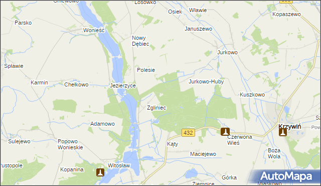 mapa Jurkowo Leśniczówka, Jurkowo Leśniczówka na mapie Targeo
