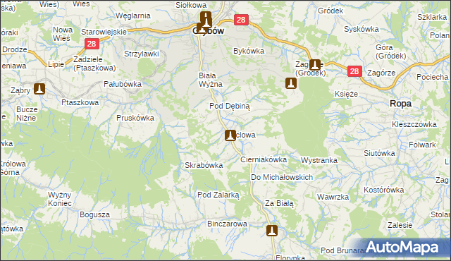mapa Kąclowa, Kąclowa na mapie Targeo