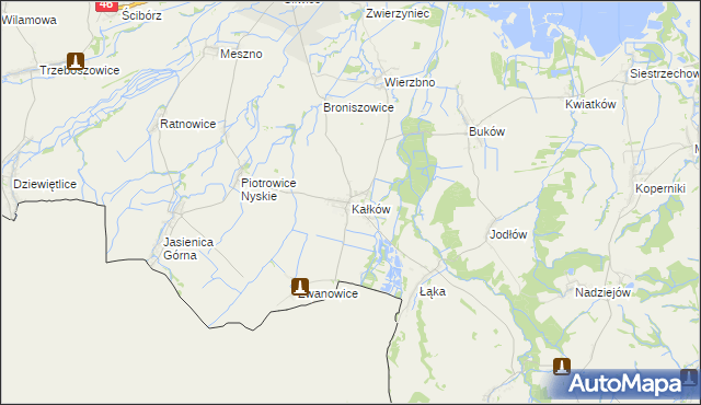 mapa Kałków gmina Otmuchów, Kałków gmina Otmuchów na mapie Targeo