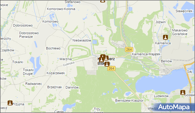 mapa Kazimierz Biskupi, Kazimierz Biskupi na mapie Targeo