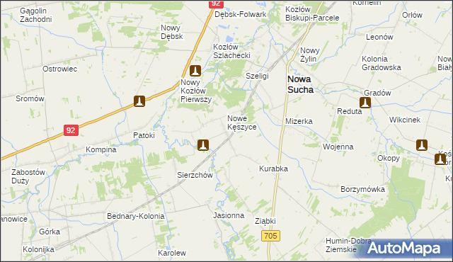 mapa Kęszyce-Wieś, Kęszyce-Wieś na mapie Targeo