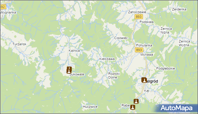 mapa Kielczawa, Kielczawa na mapie Targeo