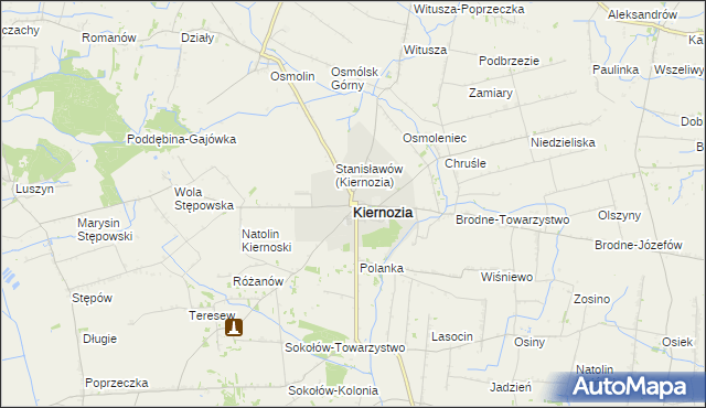 mapa Kiernozia, Kiernozia na mapie Targeo