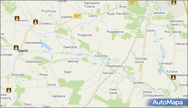 mapa Kierzków gmina Stanin, Kierzków gmina Stanin na mapie Targeo