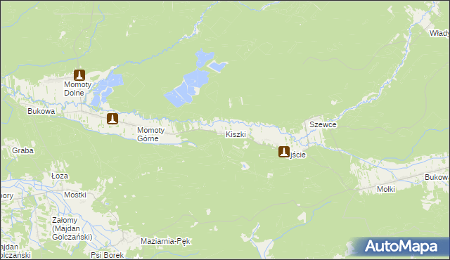 mapa Kiszki gmina Janów Lubelski, Kiszki gmina Janów Lubelski na mapie Targeo
