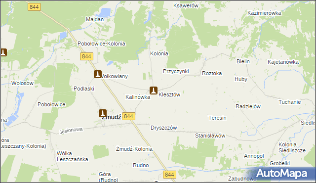 mapa Klesztów, Klesztów na mapie Targeo