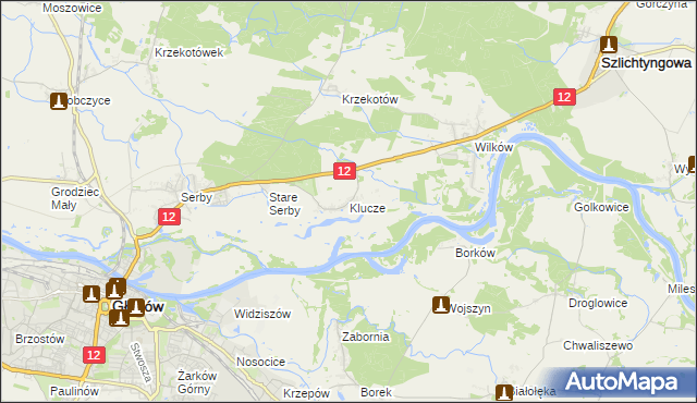 mapa Klucze gmina Głogów, Klucze gmina Głogów na mapie Targeo