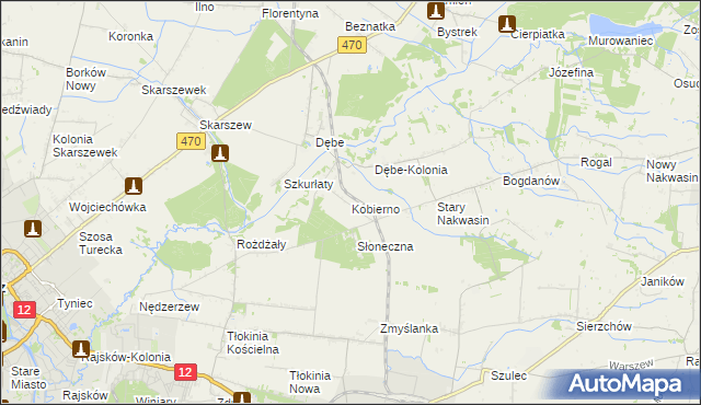 mapa Kobierno gmina Opatówek, Kobierno gmina Opatówek na mapie Targeo
