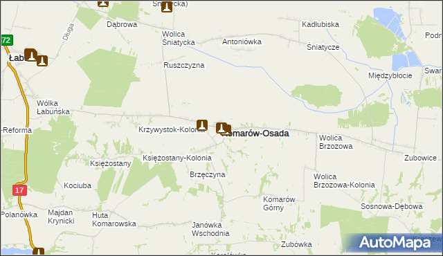 mapa Komarów-Osada, Komarów-Osada na mapie Targeo