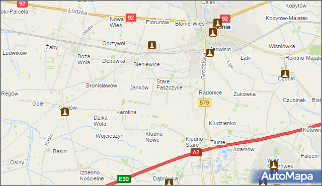 mapa Konstantów gmina Błonie, Konstantów gmina Błonie na mapie Targeo