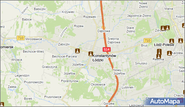 mapa Konstantynów Łódzki, Konstantynów Łódzki na mapie Targeo