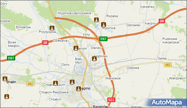 mapa Krążkowy, Krążkowy na mapie Targeo