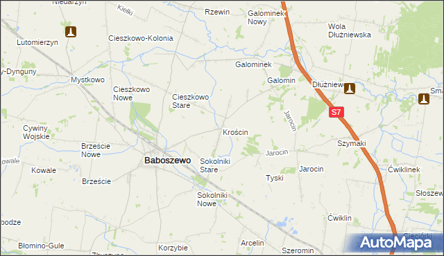 mapa Krościn, Krościn na mapie Targeo