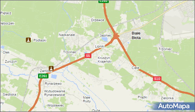 mapa Kruszyn Krajeński, Kruszyn Krajeński na mapie Targeo