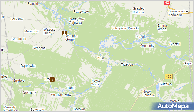 mapa Kule gmina Popów, Kule gmina Popów na mapie Targeo