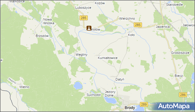 mapa Kumiałtowice, Kumiałtowice na mapie Targeo