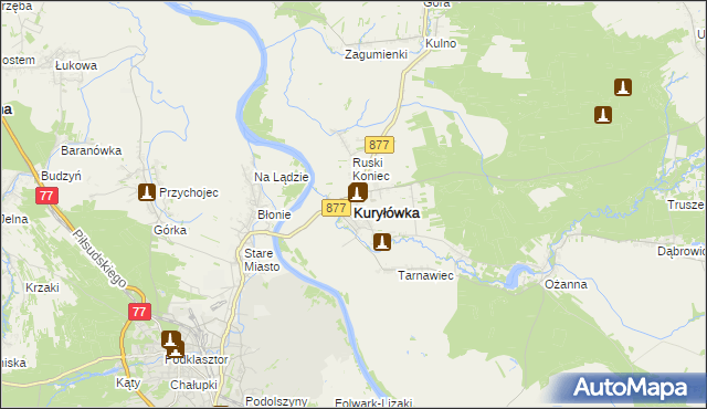 mapa Kuryłówka, Kuryłówka na mapie Targeo