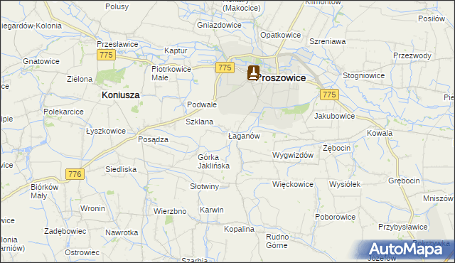 mapa Łaganów, Łaganów na mapie Targeo