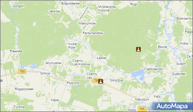 mapa Łazów gmina Żytno, Łazów gmina Żytno na mapie Targeo