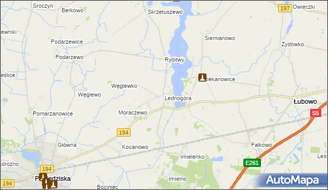 mapa Lednogóra, Lednogóra na mapie Targeo