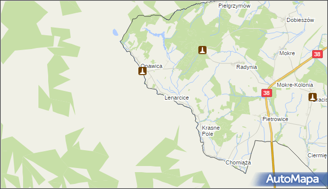mapa Lenarcice, Lenarcice na mapie Targeo