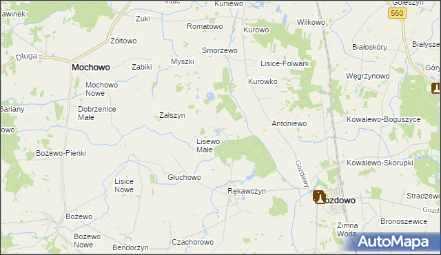 mapa Lisewo Duże, Lisewo Duże na mapie Targeo