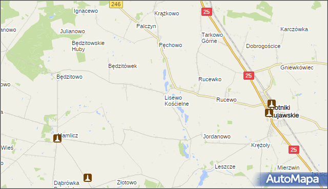 mapa Lisewo Kościelne, Lisewo Kościelne na mapie Targeo