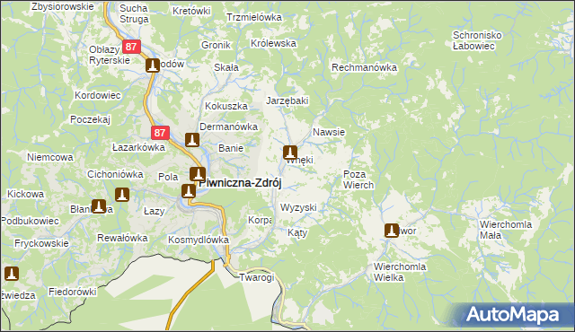 mapa Łomnica-Zdrój, Łomnica-Zdrój na mapie Targeo