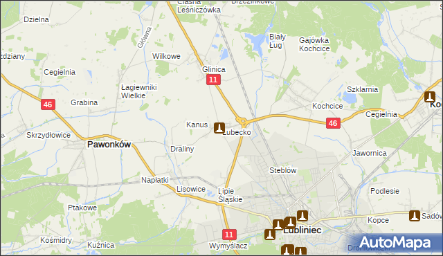 mapa Lubecko, Lubecko na mapie Targeo