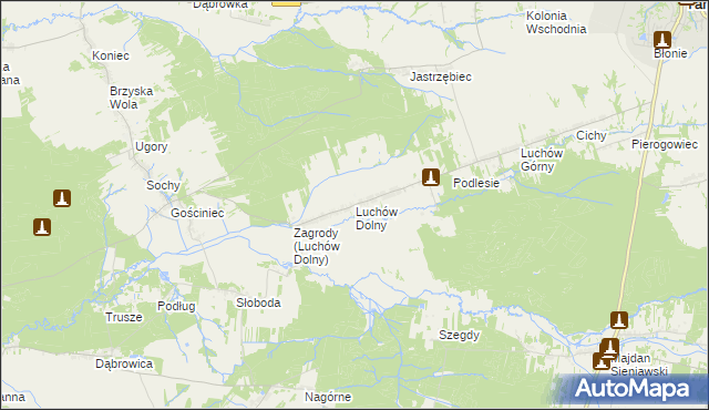 mapa Luchów Dolny, Luchów Dolny na mapie Targeo