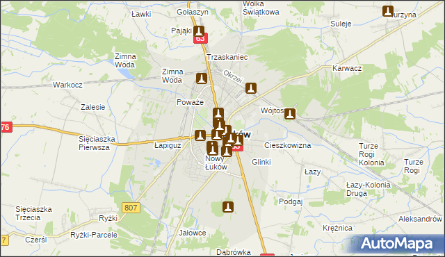 mapa Łuków, Łuków na mapie Targeo