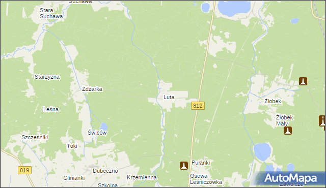 mapa Luta gmina Włodawa, Luta gmina Włodawa na mapie Targeo