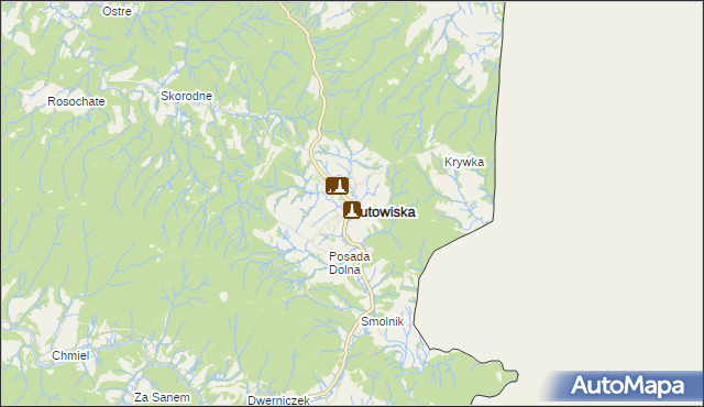 mapa Lutowiska, Lutowiska na mapie Targeo