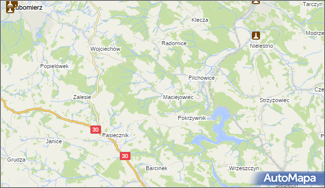 mapa Maciejowiec, Maciejowiec na mapie Targeo