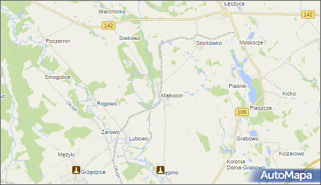 mapa Małkocin, Małkocin na mapie Targeo