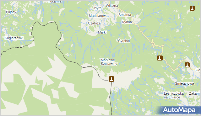 mapa Markowe Szczawiny, Markowe Szczawiny na mapie Targeo