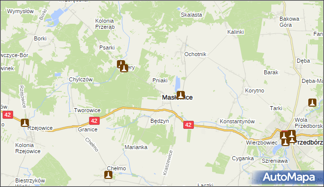 mapa Masłowice powiat radomszczański, Masłowice powiat radomszczański na mapie Targeo