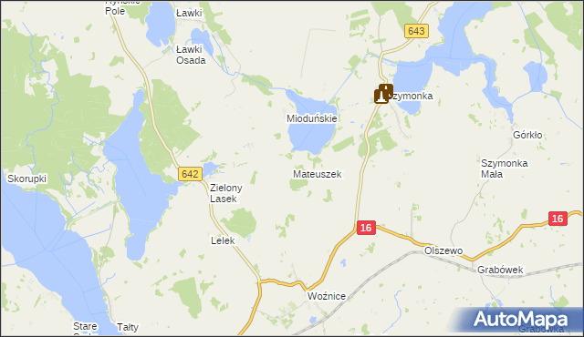 mapa Mateuszek, Mateuszek na mapie Targeo