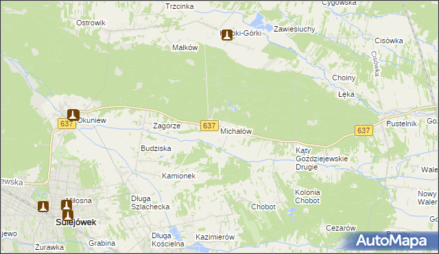 mapa Michałów gmina Halinów, Michałów gmina Halinów na mapie Targeo