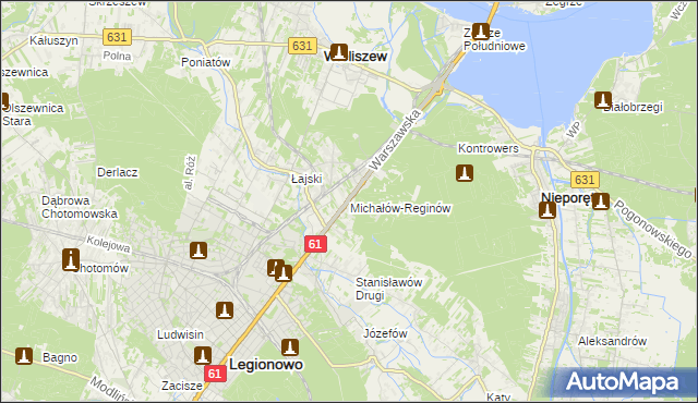 mapa Michałów-Reginów, Michałów-Reginów na mapie Targeo