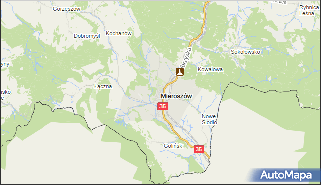 mapa Mieroszów, Mieroszów na mapie Targeo