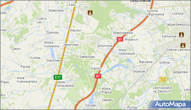 mapa Mieszkowo gmina Piaseczno, Mieszkowo gmina Piaseczno na mapie Targeo